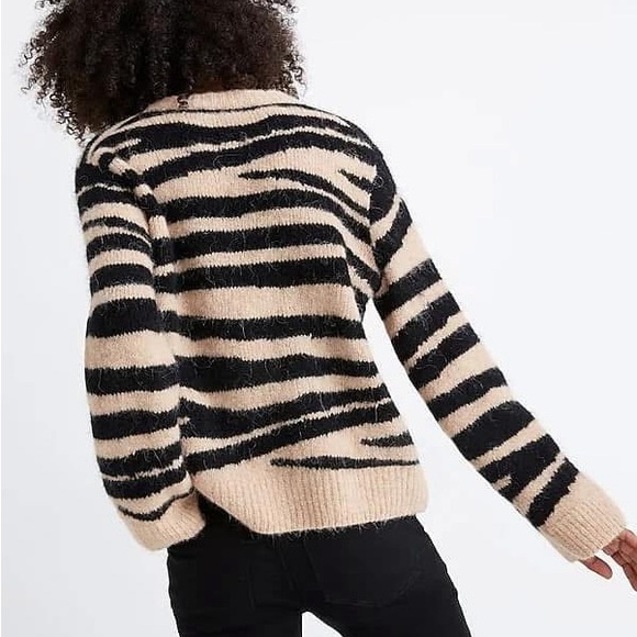 Madewell zebra stripe sweater. Soft and cozy. NWOT - Picture 2 of 2